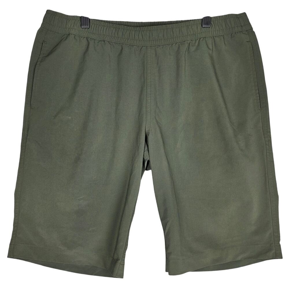 J. HILBURN CUSTOM OLIVE PERFORMANCE TECH PULL-ON SHORTS – SIZE W34 – MINIMALIST